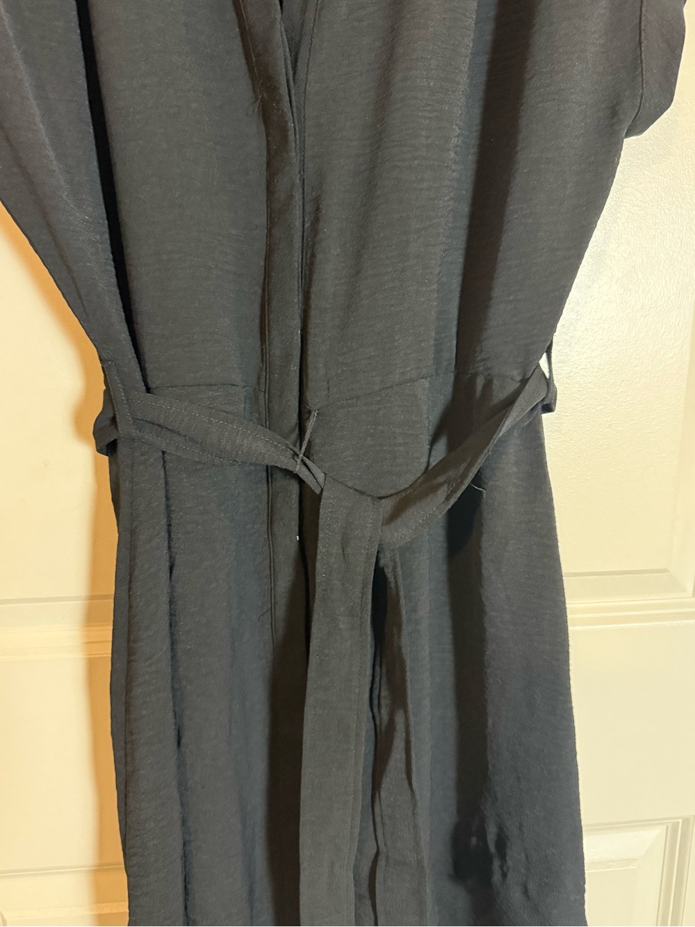 Calvin Klein Black Midi Shirt Dress with Tie Waist - Picture 7 of 9